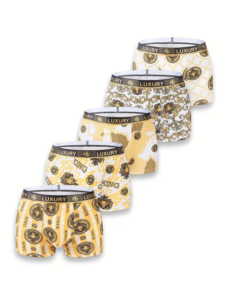 Men's Luxury Style Golden Design Antibacterial Underwear (Pack Of 4)