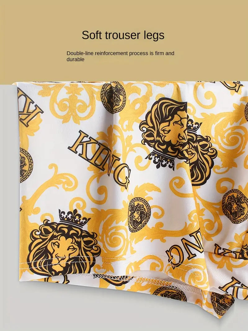 Men's Luxury Style Golden Design Antibacterial Underwear (Pack Of 4)