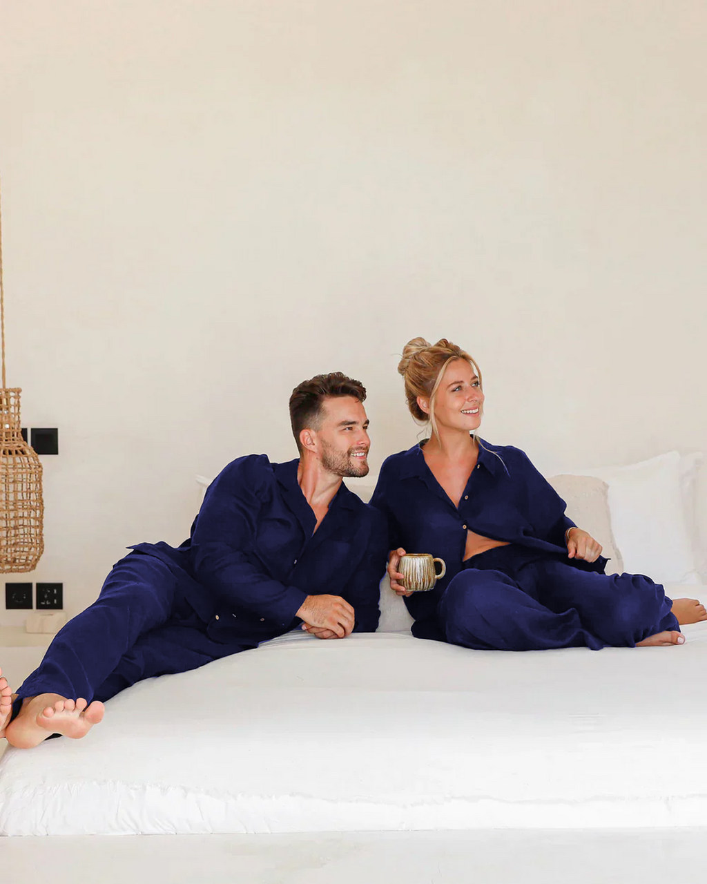 Women Chic Comfort Cotton-Linen Shirt And Trousers Co-ord Set