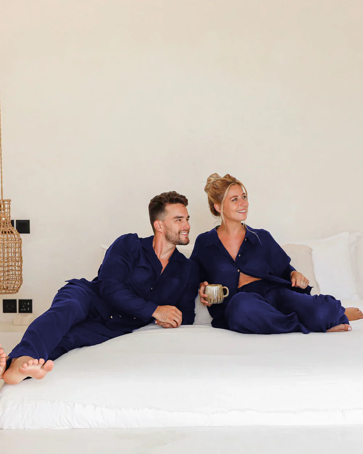 Women Chic Comfort Cotton-Linen Shirt And Trousers Co-ord Set