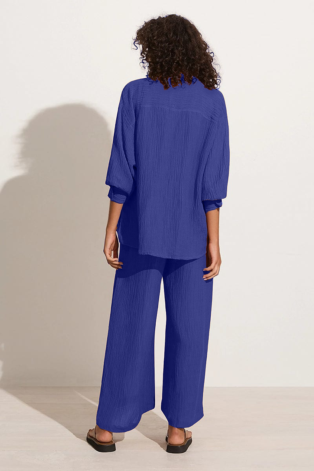 Women Chic Comfort Cotton-Linen Shirt And Trousers Co-ord Set