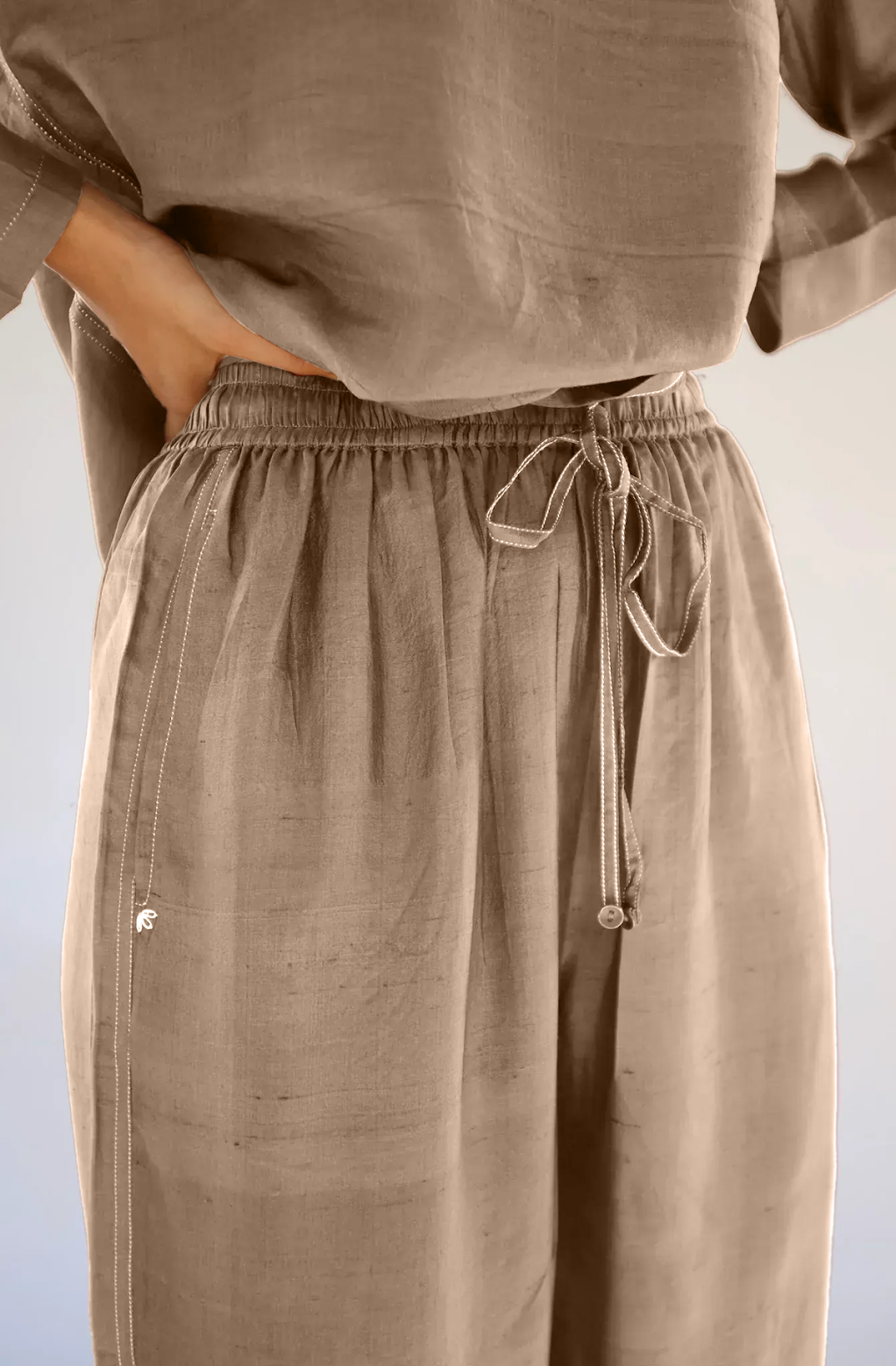 Women Chic Comfort Cotton-Linen Shirt And Trousers Co-ord Set