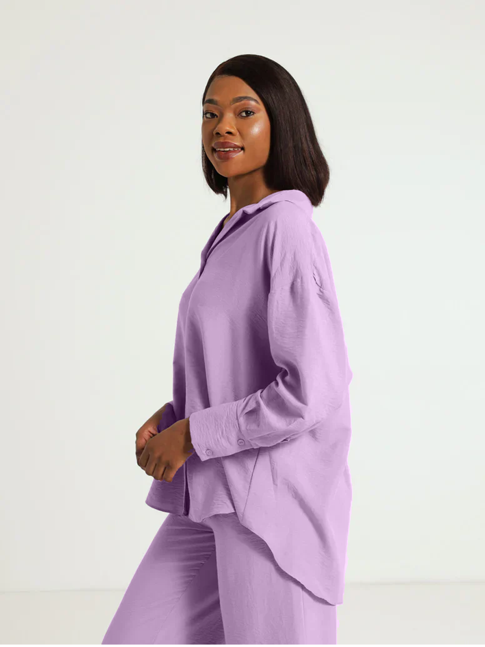 Women Chic Comfort Cotton-Linen Shirt And Trousers Co-ord Set