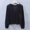 V Neck Knit Cardigan
