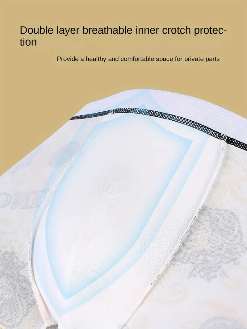 Men's Luxury Style Golden Design Antibacterial Underwear (Pack Of 4)