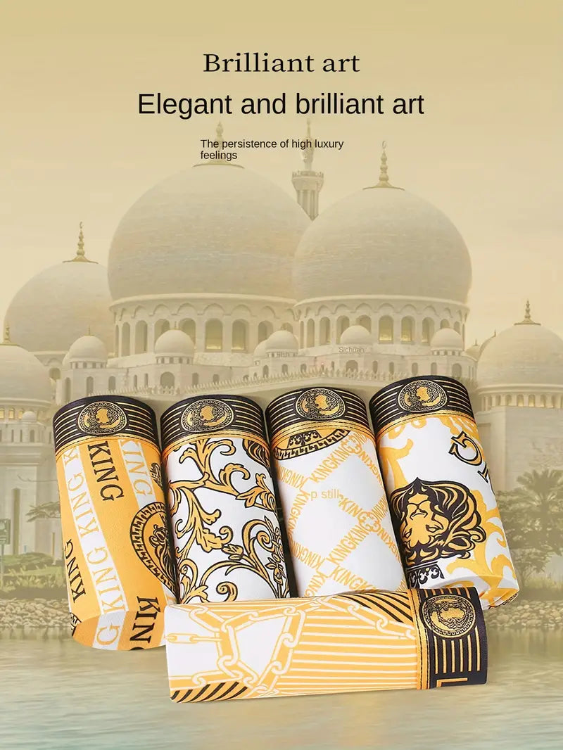 Men's Luxury Style Golden Design Antibacterial Underwear (Pack Of 4)