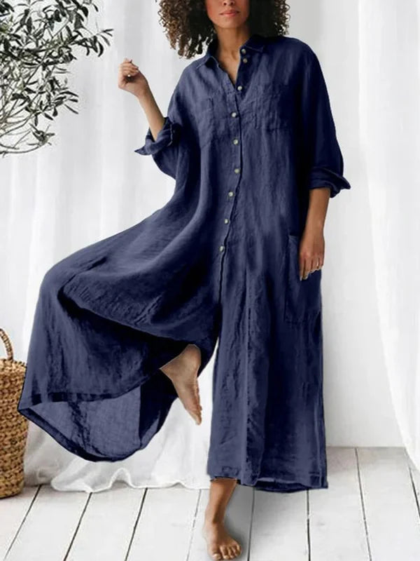 Chic Comfort Cotton-Linen Jumpsuit